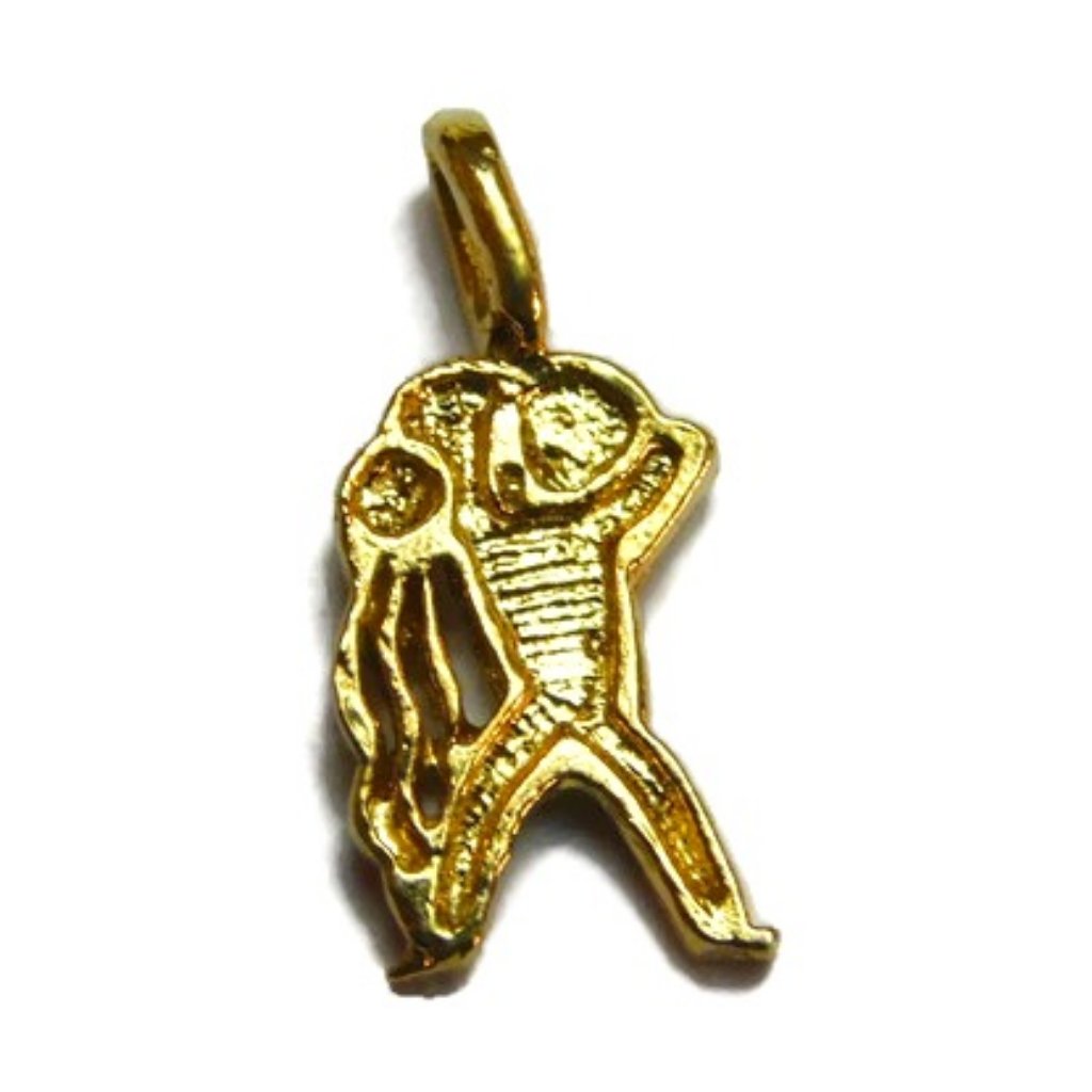 14k Yellow Gold Zodiac Aquarius Charm Pendant